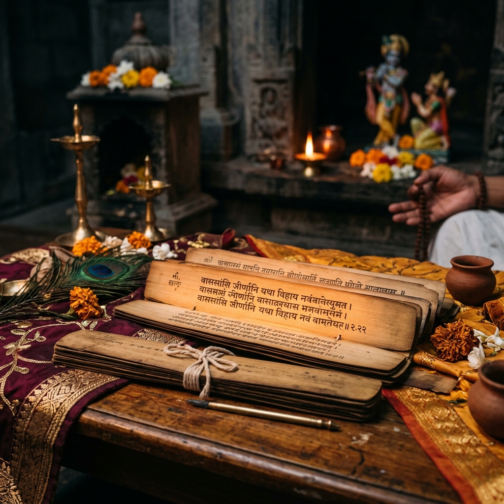Ancient Sanskrit Shlokas Manuscript